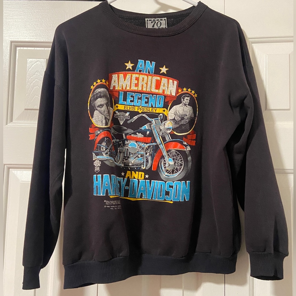 Harley Davidson Elvis Presley “An American Legend” Vintage Crewneck Sweater